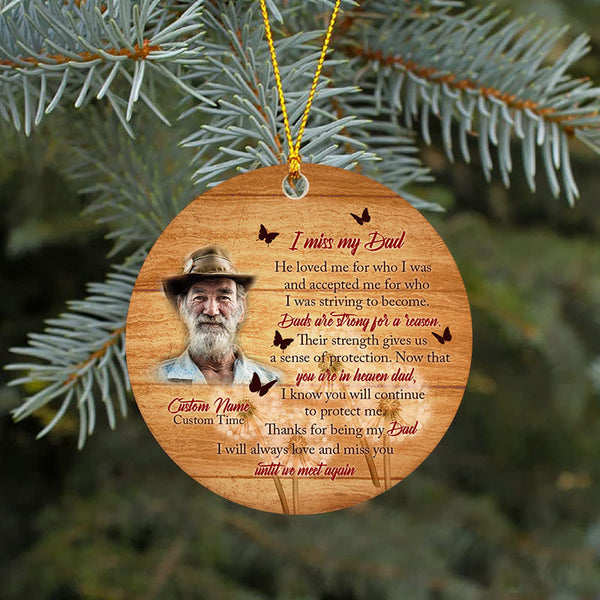 Dad memorial ornament, angel in heaven ornament, dad remembrance ornament, bereavement gift loss| ONT114
