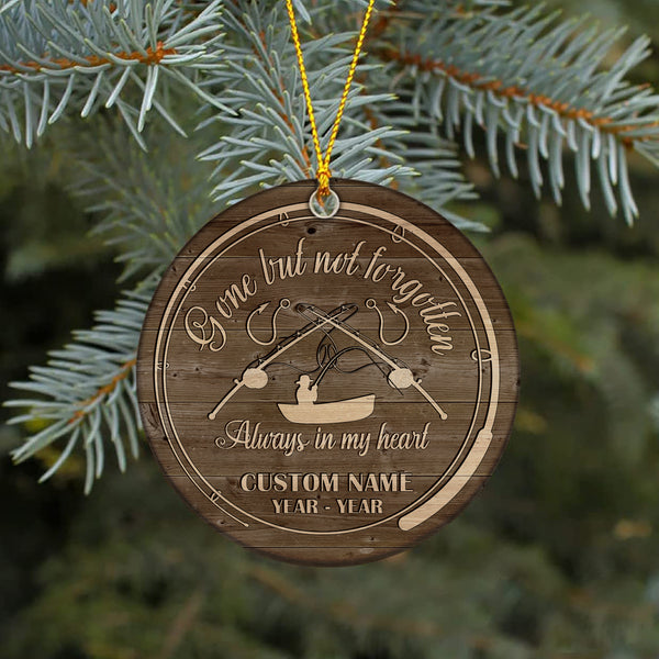 Gone but not Forgotten, fisherman memorial ornament, Fishing remembrance ornament for loss| ONT120