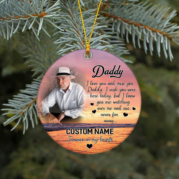 Personalized dad memorial ornament, Christmas in heaven, dad remembrance gift for loss of father| ONT09