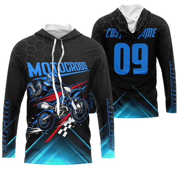 UPF30+ custom adult&kid blue dirt bike jersey freestyle Motocross for life biker MX motorcycle PDT53