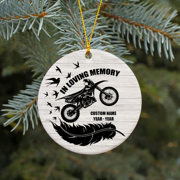 Personalized Motorcycle Ornament Riding In Heaven Remembrance Gift For Loss Of Bikers In Memory ODT05