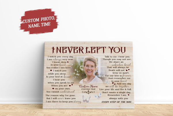 I never left you Sympathy gift for loss of loved one, Memorial canvas/poster for loss of Mother - VTQ172