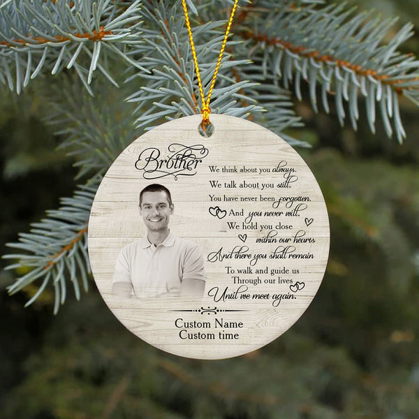 Brother Memorial Ornament - Until We Meet Again, Christmas in Heaven Brother Remembrance in Memory NOM270
