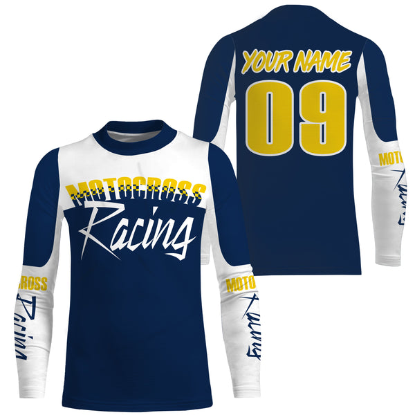 Motocross racing custom jersey UPF30+ men women kids dirt bike offroading motorcycle rider outfits NMS1009