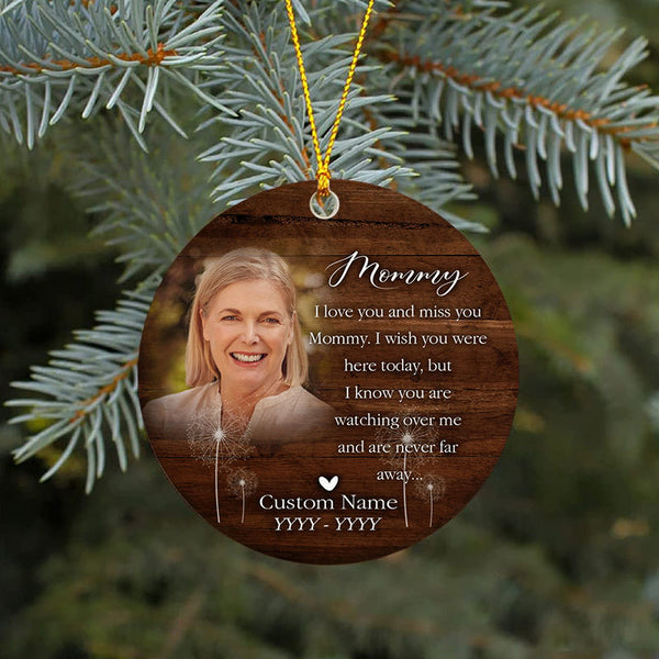 Personalized mom memorial ornament, in loving memory of mother, sympathy Xmas ornament for loss| ONT63