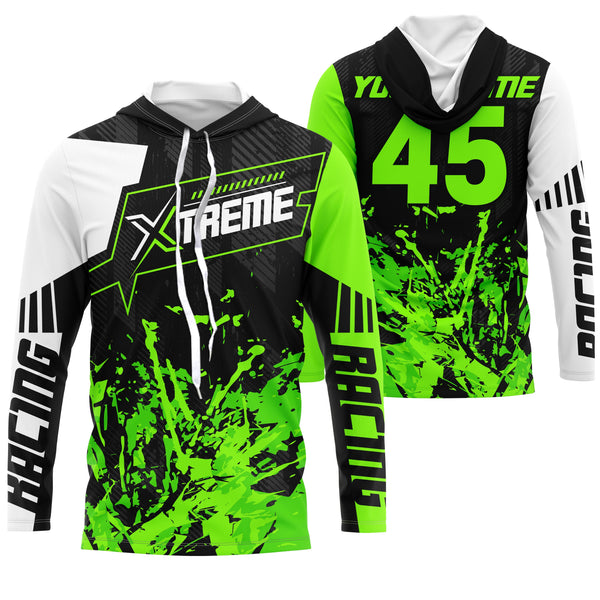 Extreme Motocross jersey personalized UPF30+ racing shirt green dirt bike off-road biker motorcycle NMS997
