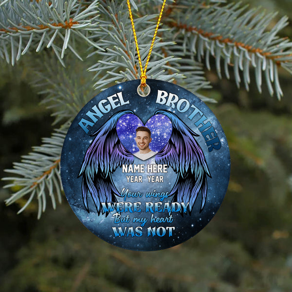 Angel Brother Memorial Christmas Ornament Personalized Brother in Heaven Sympathy Gift Loss Brother NOM267