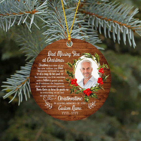 Dad memorial ornament - Angel Dad ornament, Christmas in Heaven, remembrance ornament loss Father| ONT110