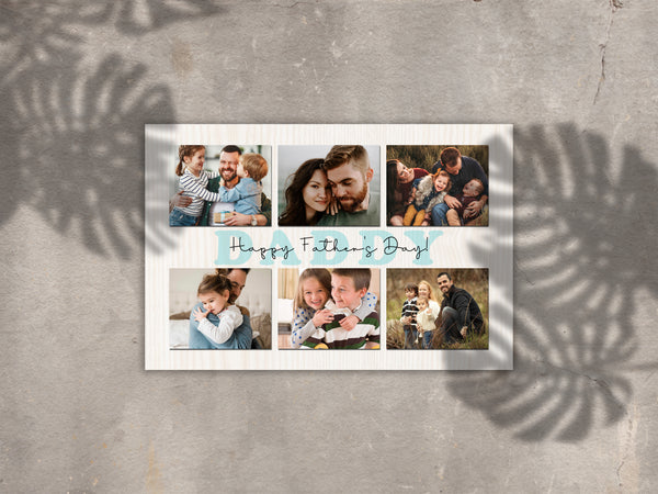 DADDY Personalized Canvas Photo Collage, Fathers Day Gift for Dad from Children, Dad Birthday Christmas| N2520