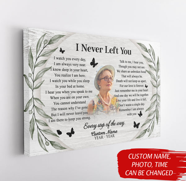 Sympathy gift for loss of loved one, I never left you canvas/poster for loss of Father Mother - VTQ174