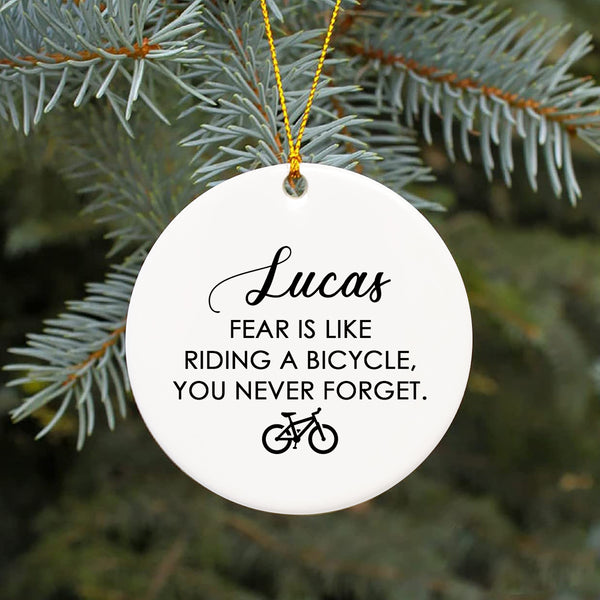 Personalized first ride bicycle ornament for kid, bike ornament, cycling gifts for boys, girls| ONT04