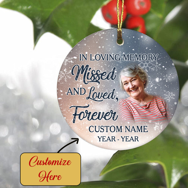 Remembrance Memorial Ornament, Christmas in Heaven Ornament, Sympathy Gift for Loss of Loved One - OVT06