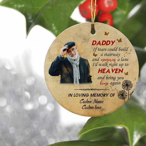 Dad memorial ornament, angel in heaven ornament, sympathy remembrance gifts for loss father| ONT103