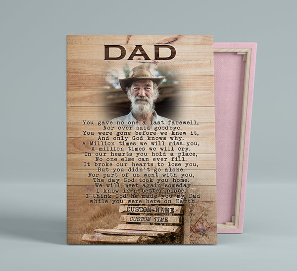 Sympathy gifts Memorial canvas/ premium poster for loss of father, Bereavement gifts for loss of father - VTQ166
