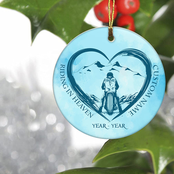 Personalized Motorcycle Memorial Ornament Christmas Remembrance Memorial Gift for Loss of Bikers ODT17