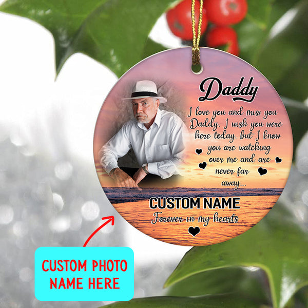 Personalized dad memorial ornament, Christmas in heaven, dad remembrance gift for loss of father| ONT09