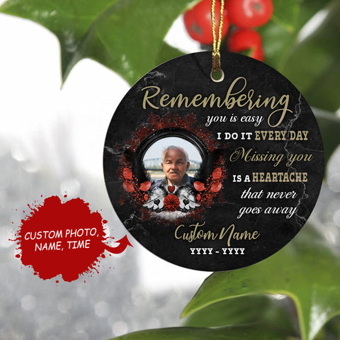 Personalized Memorial Ornament, Christmas Sympathy Gift for Loss of A Loved One in Heaven NOM324
