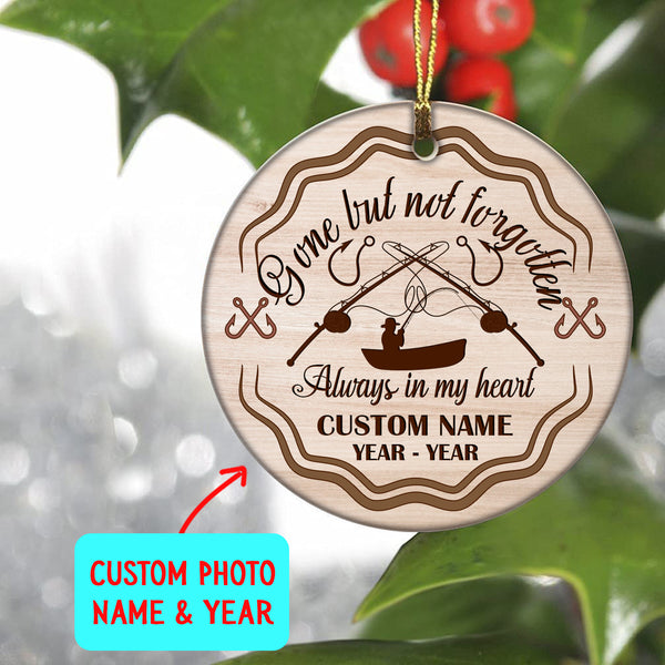 Gone Fishing in Heaven memorial ornament, remembrance Christmas ornament, fisherman memorial gifts| ONT119