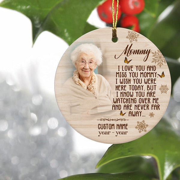 Mom memorial ornament - bereavement ornament loss of mother, Christmas in heaven, mom sympathy gift| ONT59