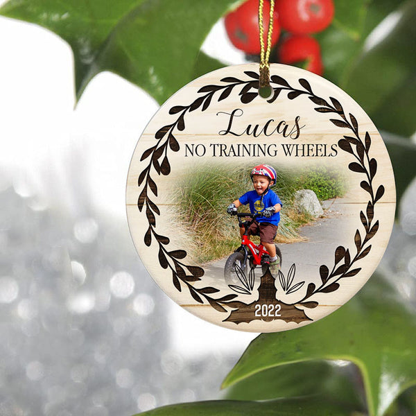 No training wheels ornament boy girl, personalized commemorate cycling ornament, biking gift| ONT39