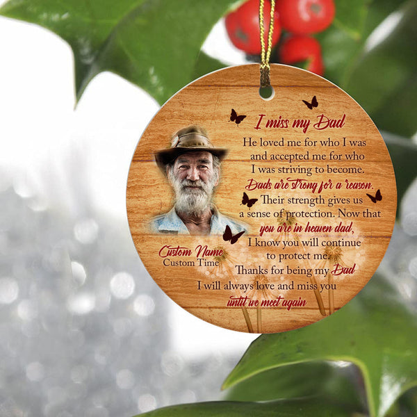 Dad memorial ornament, angel in heaven ornament, dad remembrance ornament, bereavement gift loss| ONT114
