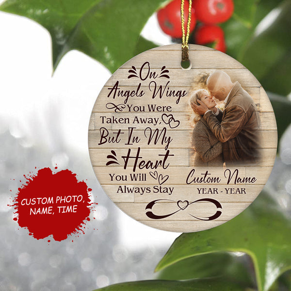 Personalized Memorial Ornament For Dad Mom Christmas In Heaven Sympathy Gift For Loss Of Loved One ODT54