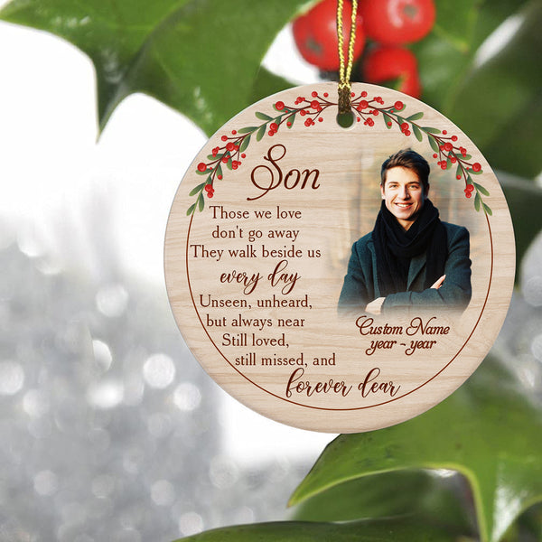 Son Memorial Ornament, Christmas in Heaven Son Remembrance, Memorial Gift for Loss of Son NOM326