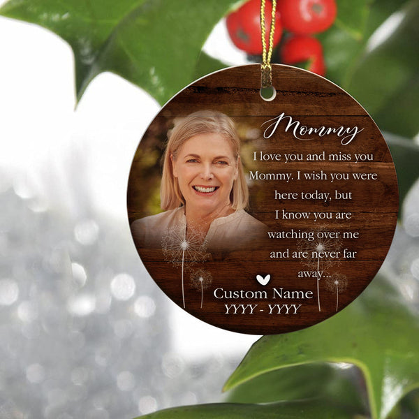 Personalized mom memorial ornament, in loving memory of mother, sympathy Xmas ornament for loss| ONT63