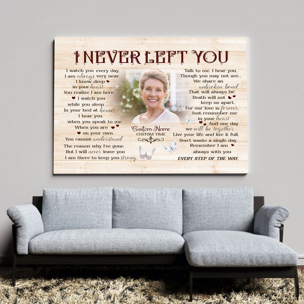 I never left you Sympathy gift for loss of loved one, Memorial canvas/poster for loss of Mother - VTQ172