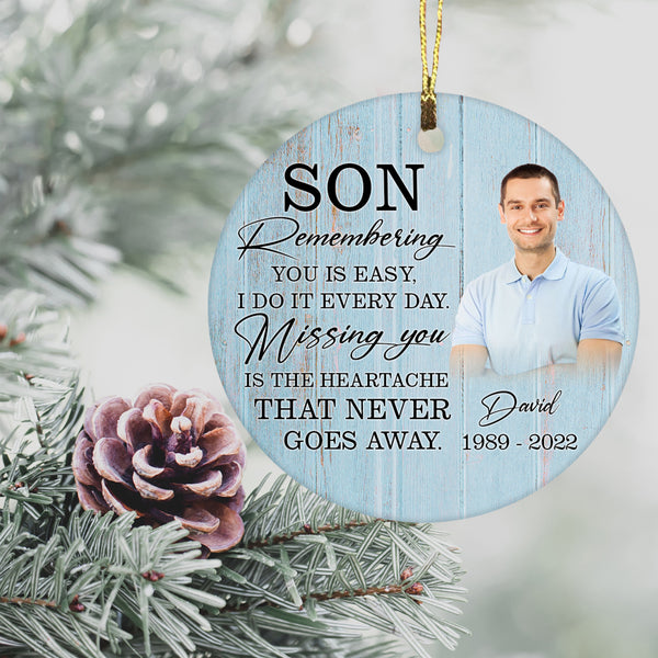 Son in heaven memorial ornament, remembrance Christmas ornament for loss son, keepsake gift| ONT123