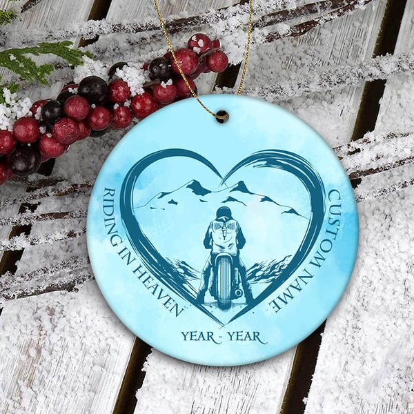 Personalized Motorcycle Memorial Ornament Christmas Remembrance Memorial Gift for Loss of Bikers ODT17