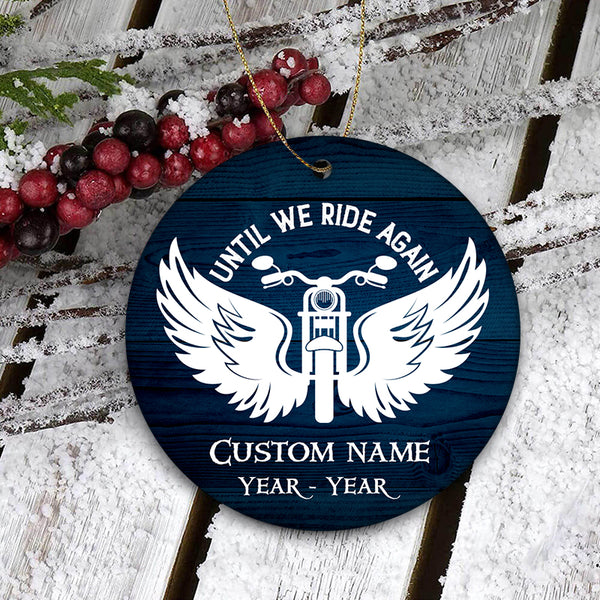 Riding in Heaven Ornament Personalized Memorial Sympathy Gift for Loss of Bikers On Christmas ODT16