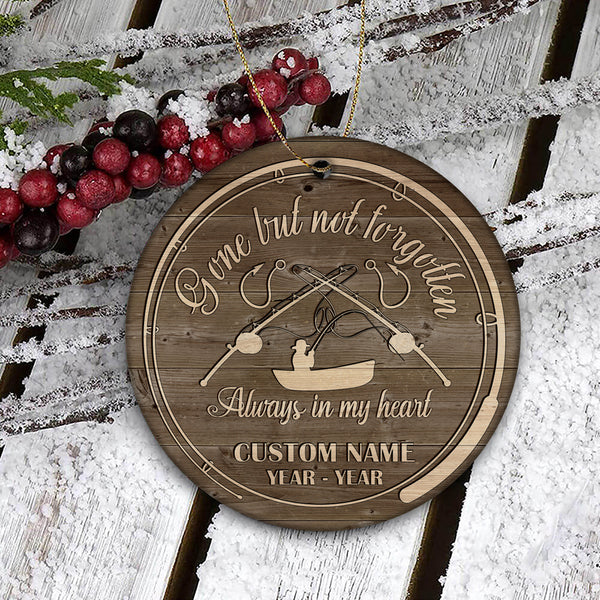 Gone but not Forgotten, fisherman memorial ornament, Fishing remembrance ornament for loss| ONT120