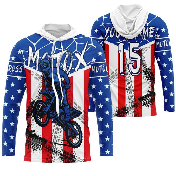 MotoX jersey kid men women flag American dirt bike custom UPF30+ off-road racing motorcycle PDT54