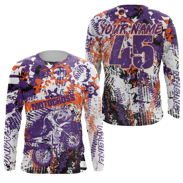 Custom purple MX riding jersey youth kid adult Motocross racing dirt bike off-road motorcycle PDT14