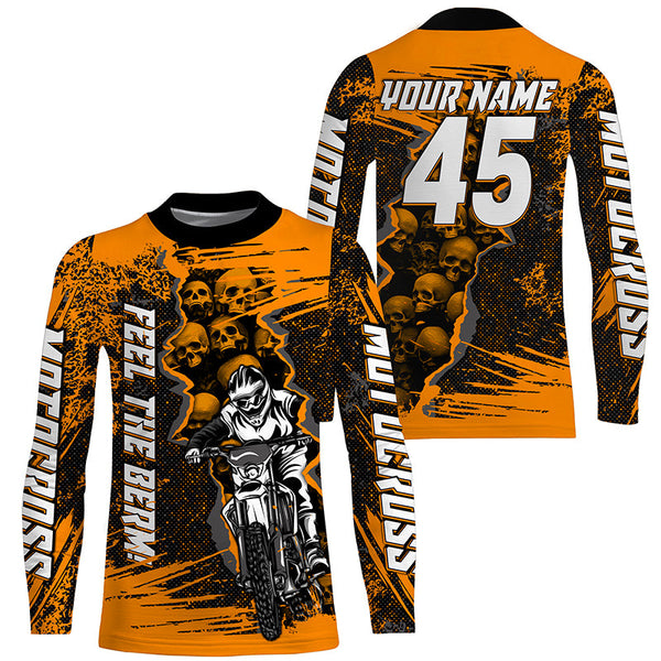 Feel The Berm Custom Motocross Jersey UPF30+ Kid Adult Dirt Bike Off-road Racing Long Sleeves NMS1235