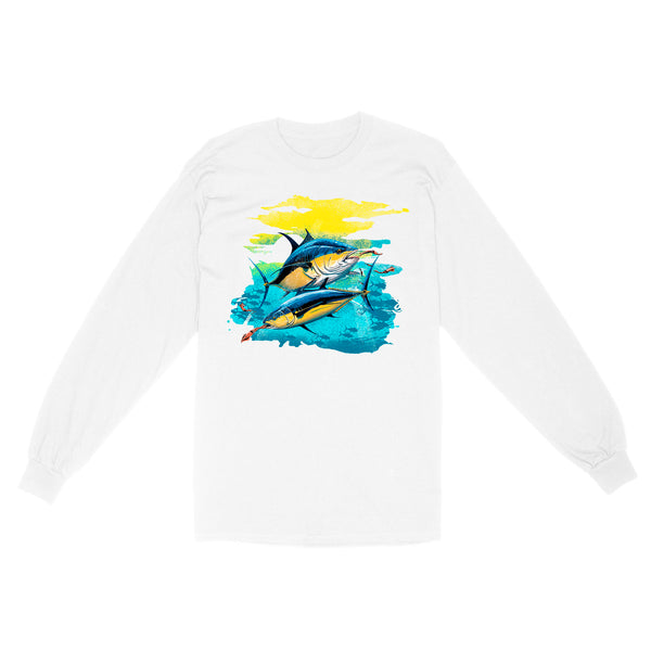 Yellowfin Tuna Saltwater Long Sleeve Fishing Shirt, Tuna Fishing Charter Fishing Team Shirt IPHW3877