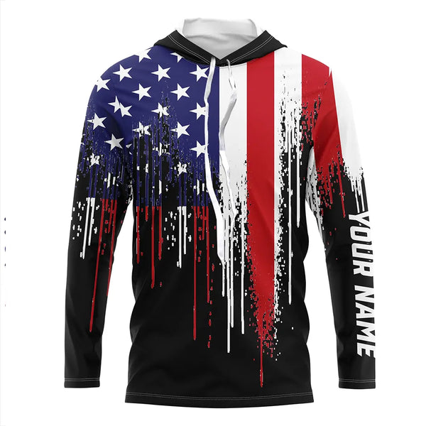 American Flag UV Protection Custom Long Sleeve Shirts Patriotic Fishing Apparel TTN120