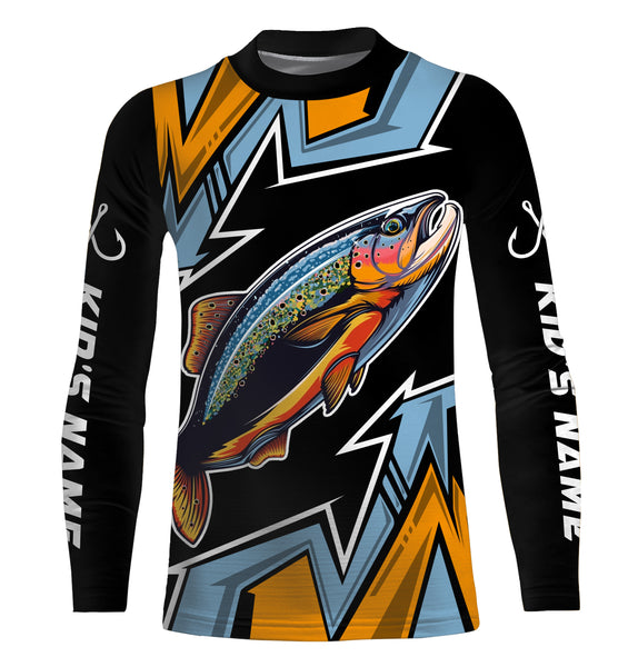 Personalized Rainbow Trout Fishing Jerseys, Custom Name Performance Long Sleeves  Shirt TTN81