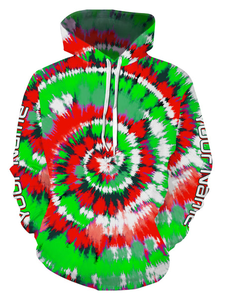 Green and red Christmas Tie dye Custom All over print Sweatshirt, Hoodie Shirts, Christmas Family Christmas crew Shirts gifts - IPHW1719