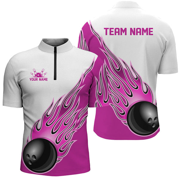 Personalized Flame Bowling Shirts For Men And Women, Bowling Ball Custom Bowling Team Shirt IPHW5000