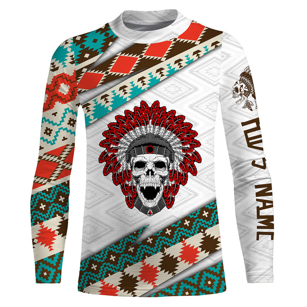 Custom Skull Native American Pattern 3D Shirt - Indigenous Americans Culture Clothing Personalized Gifts - IPHW1741