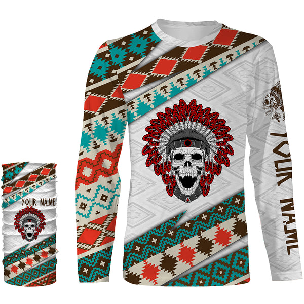 Custom Skull Native American Pattern 3D Shirt - Indigenous Americans Culture Clothing Personalized Gifts - IPHW1741