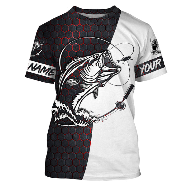 Custom Bass Fishing Long Sleeve performance Fishing Shirts, personalized Bass Fishing jerseys IPHW2735