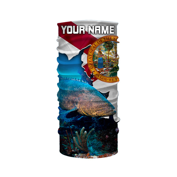 Forida Goliath Grouper Custom Long Sleeve performance Fishing Shirts, pride Florida Flag Fishing jerseys - IPHW1827