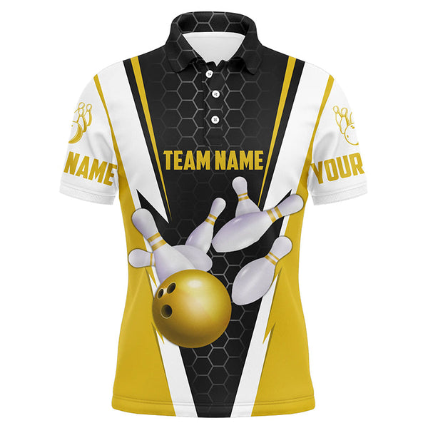 Bowling Shirts For Men Custom Name And Team Name Strike Bowling Ball And Pins, Team Bowling Shirts IPHW4947
