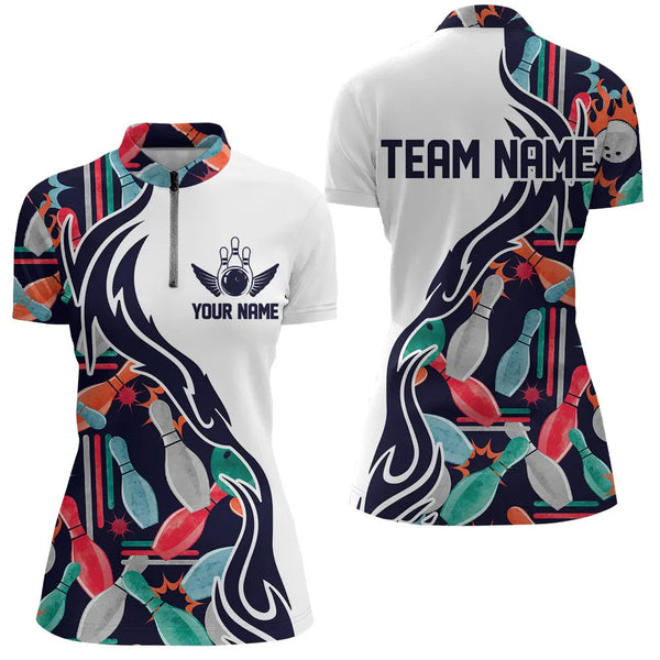 Custom Bowling Shirts For Women, Personalized Bowling Team Jerseys IPHW4596