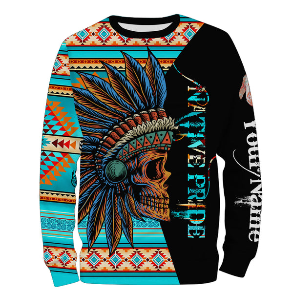 Custom Skull Native American Pattern 3D Shirt - Indigenous Americans Culture Clothing Personalized Gifts - IPHW1743