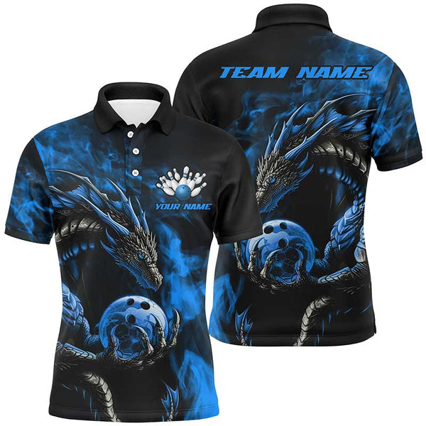 Custom Multi-Color Dragon Bowling Team Polo And Quarter-Zip Shirts For Men, Women, Kids IPHW5874