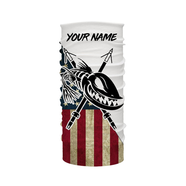 Custom Bowfishing American Flag Fishing Shirts, Bow Fishing Long Sleeve Performance Fishing Shirts - IPHW1058